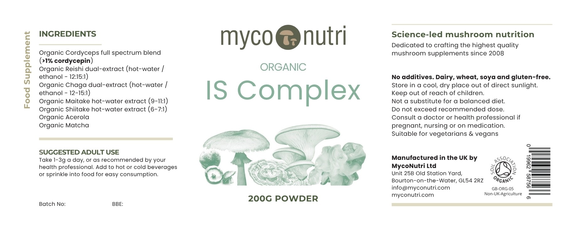 MycoNutri Organic IS Complex 200g powder
