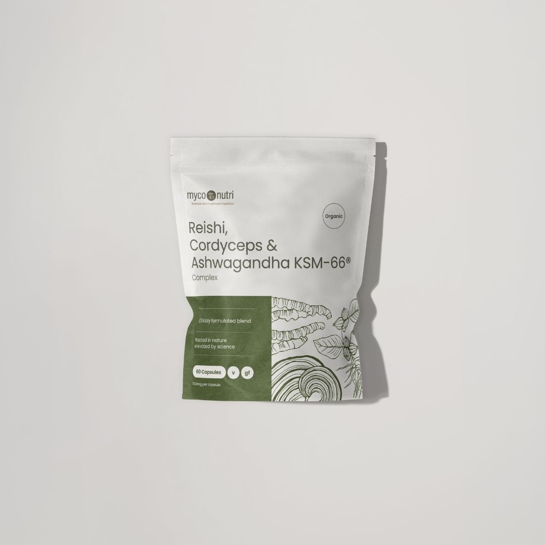 MycoNutri Organic Reishi, Cordyceps & Ashwagandha Complex 60 capsules
