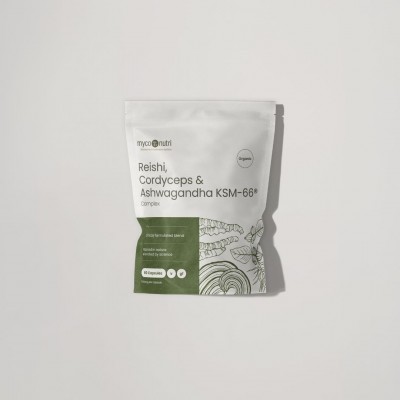 MycoNutri Organic Reishi, Cordyceps & Ashwagandha Complex 60 capsules